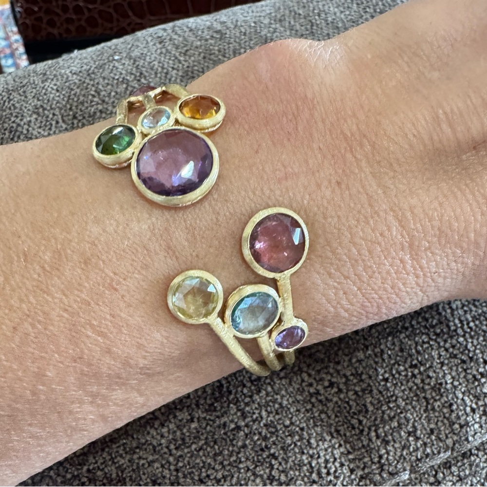 Gorgeous Marco Bicego 18k YG Multi-Gemstone Cuff Bracelet – Jaipur Collection
